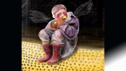 Angels of Refugee Camps, by Omar Fahd. Source: The artist's Facebook page.